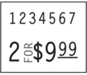 Monarch 1115 2 Line Pricing Gun label WHITE