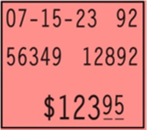 Monarch 3 Line Pricing Gun Label FL RED