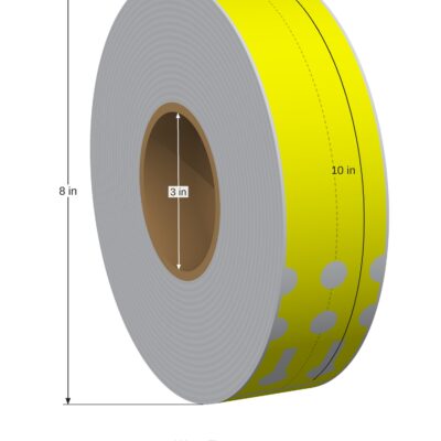 Wrap Tag. 1in x 10in. 2in Across. 3in x 8in Core Config. Yellow. 1005787