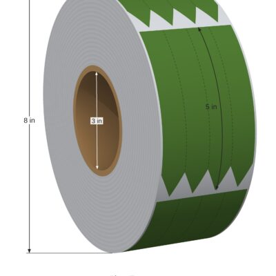 Pot Tag. 0.75in x 5in. 4in Across. 3in x 8in Core Config. Green. 1005794