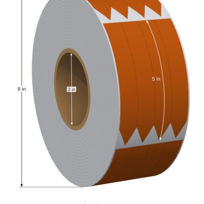 Pot Tag. 0.75in x 5in. 4in Across. 3in x 8in Core Config. Orange. 1005795