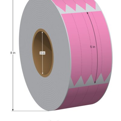 Pot Tag. 0.75in x 5in. 4in Across. 3in x 8in Core Config. Pink. 1005796