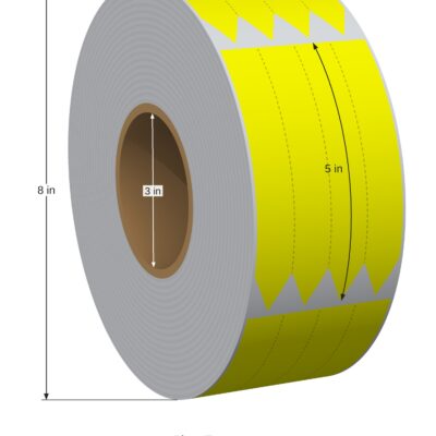 Pot Tag. 0.75in x 5in. 4in Across. 3in x 8in Core Config. Yellow. 1005797