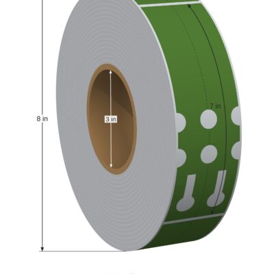 Wrap Tag. 1in x 7in. 2in Across. 3in x 8in Core Config. Green. 1006399
