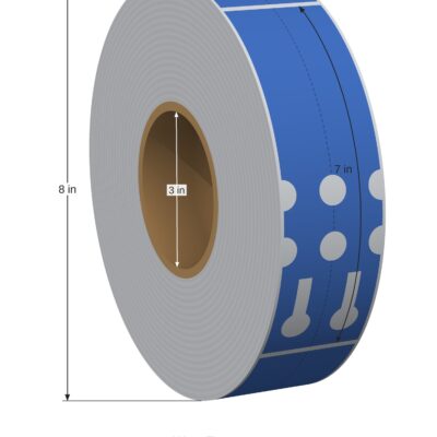 Wrap Tag. 1in x 7in. 2in Across. 3in x 8in Core Config. Blue. 1006400