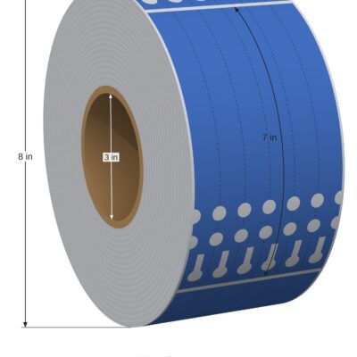 Wrap Tag. 0.625in x 7in. 6in Across. 3in x 8in Core Config. Blue. 1011845