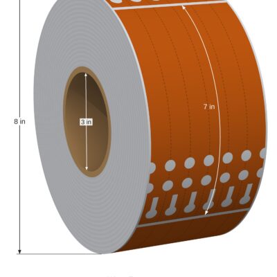 Wrap Tag. 0.625in x 7in. 6in Across. 3in x 8in Core Config. Orange. 1011847