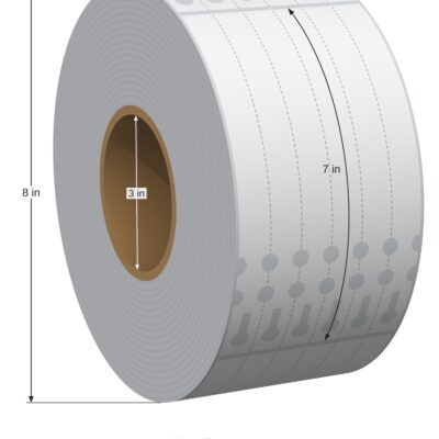 Wrap Tag. 0.625in x 7in. 6in Across. 3in x 8in Core Config. White. 1011848